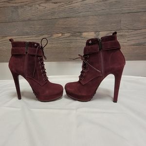 Aldo velour high heel ankle booties Size 8.5 NWOT